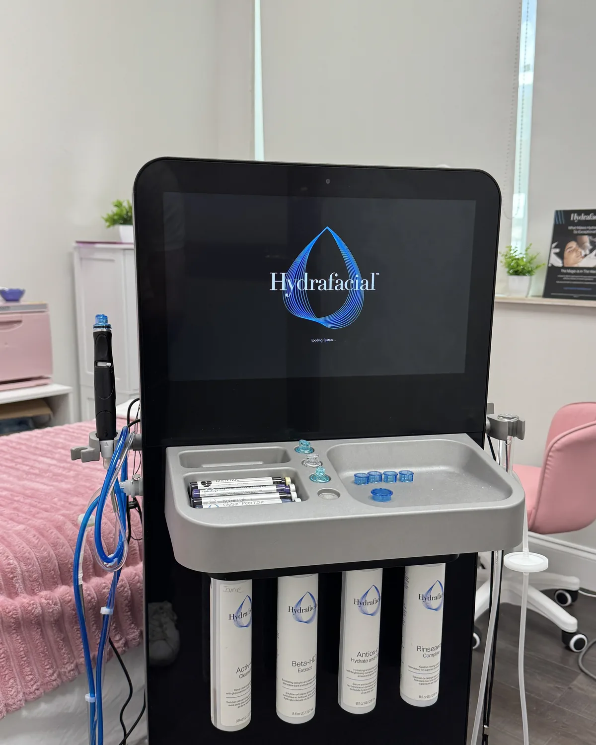 The HydraFacial device in a treatment room at The Ginger Injector, Boca Raton